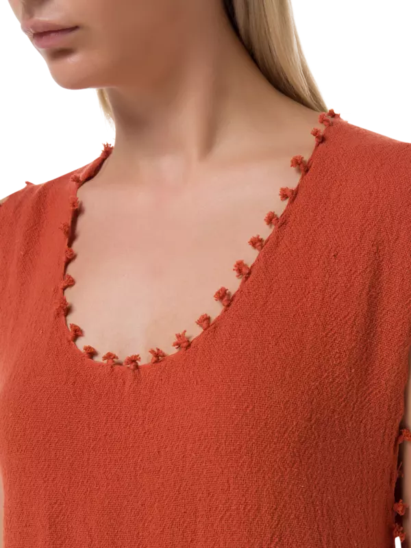 فستان واري من القطن