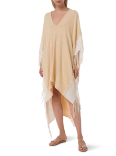 فستان ويسا من الخيش والقطن بتصميم غير متماثل