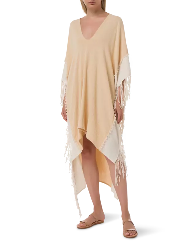 فستان ويسا من الخيش والقطن بتصميم غير متماثل