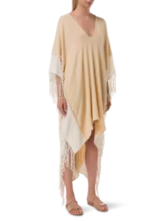 فستان ويسا من الخيش والقطن بتصميم غير متماثل