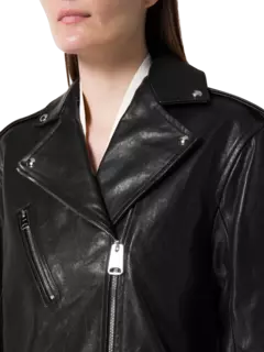 جاكيت هانسون لامع من جلد الحمل