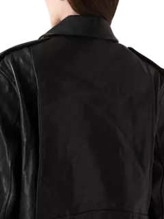 جاكيت هانسون لامع من جلد الحمل