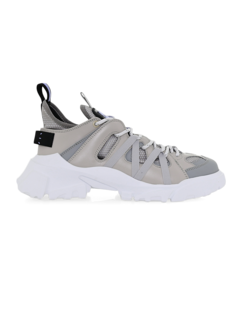 Chunky Low-Top Sneakers with Multi-Fabric Exterior