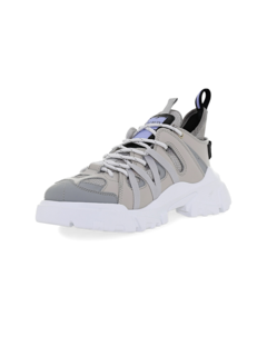 Chunky Low-Top Sneakers with Multi-Fabric Exterior