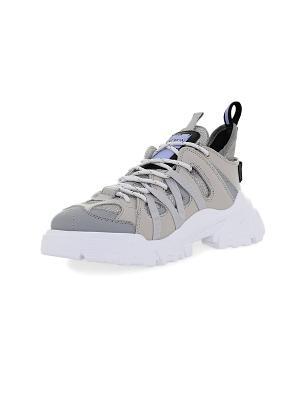 Chunky Low-Top Sneakers with Multi-Fabric Exterior