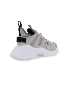 Chunky Low-Top Sneakers with Multi-Fabric Exterior