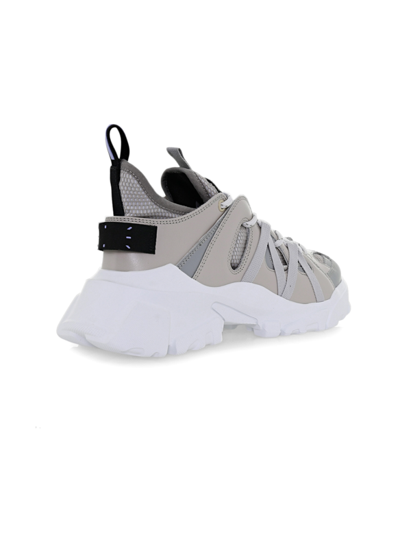 Chunky Low-Top Sneakers with Multi-Fabric Exterior