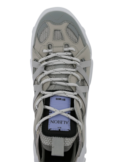 Chunky Low-Top Sneakers with Multi-Fabric Exterior