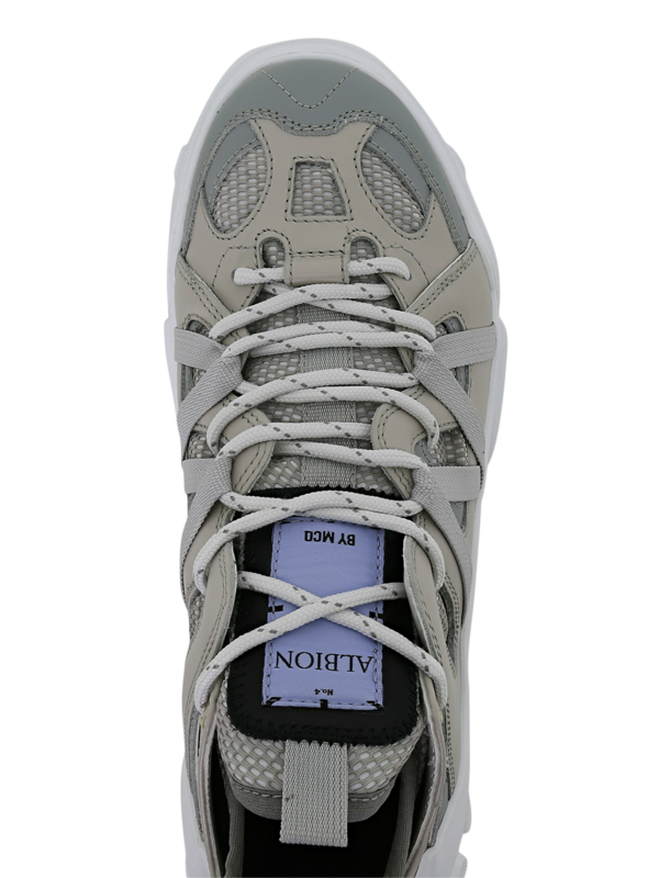 Chunky Low-Top Sneakers with Multi-Fabric Exterior