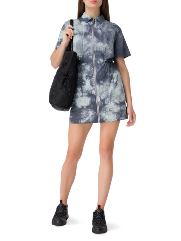 Tie-Dye Mini Shirt Dress