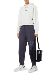 Cropped Graphic Print Hoodie