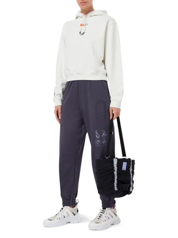 Cropped Graphic Print Hoodie