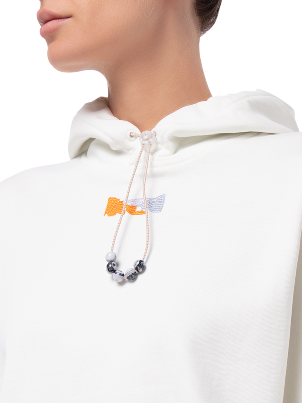 Cropped Graphic Print Hoodie