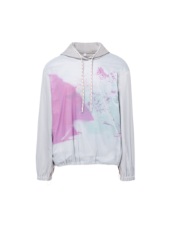 Abstract-Print Cotton Hoodie