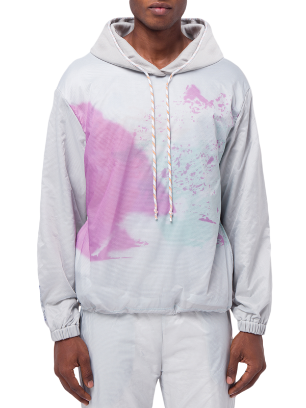 Abstract-Print Cotton Hoodie