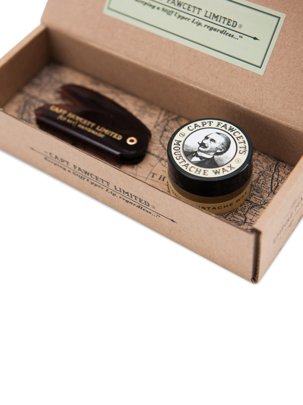 Moustache Wax & Comb Gift Set Sandalwood