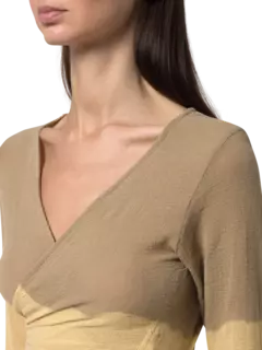 بلوزة لاهون بأكمام طويلة مصبوغة بطريقة الربط