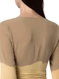 بلوزة لاهون بأكمام طويلة مصبوغة بطريقة الربط