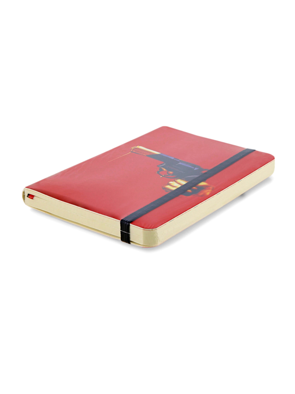 Multicolored Notebook with Gold-Tipped Gun Cover