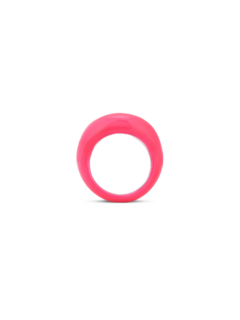 Hotlips NEON PINK LARGE Silver Lacquer ring