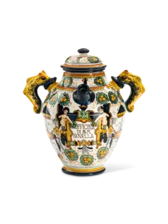 مزهرية من السيراميك مزينة بزخارف مربعة