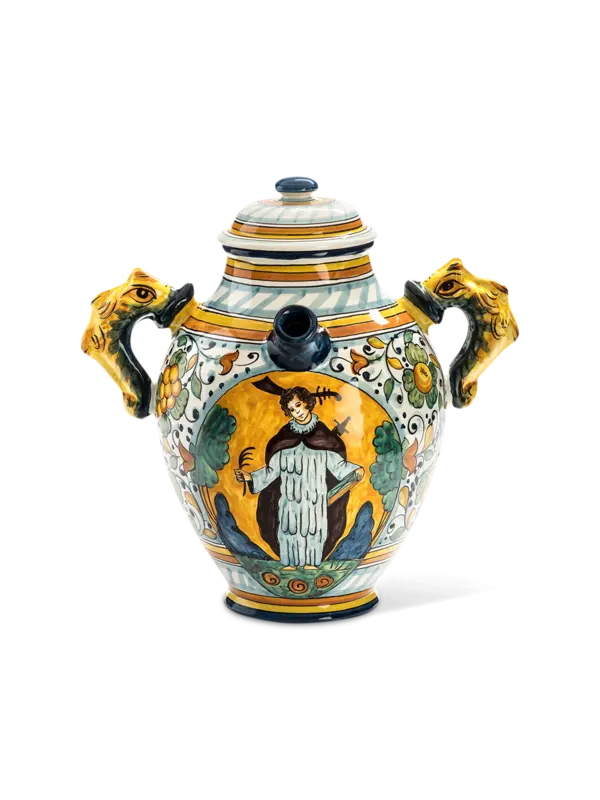 Ceramic Vase With St. Peter The Martyr Decoration