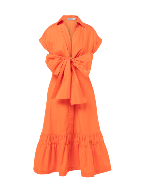 MINIATO TAFFETA SHORT SLEEVE MIDI DRESS