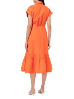 MINIATO TAFFETA SHORT SLEEVE MIDI DRESS