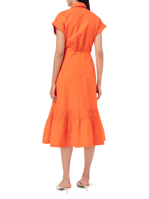 MINIATO TAFFETA SHORT SLEEVE MIDI DRESS