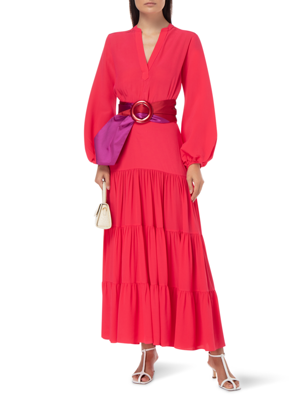 SASSARI CREPE DE CHINE MIDI DRESS