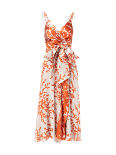 CANZONE ORANGE BLOSSOM SILK MIDI DRESS