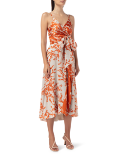 CANZONE ORANGE BLOSSOM SILK MIDI DRESS