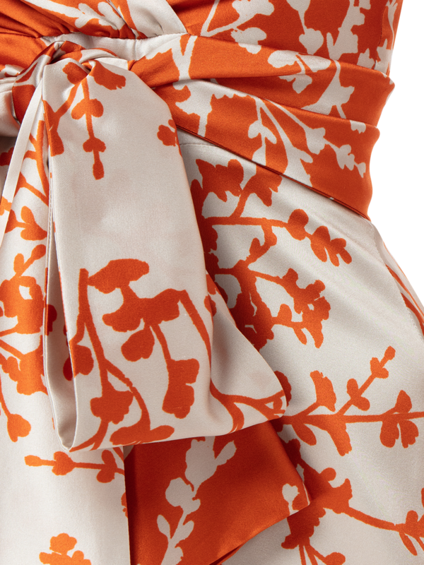 CANZONE ORANGE BLOSSOM SILK MIDI DRESS