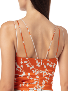 CANZONE ORANGE BLOSSOM SILK MIDI DRESS