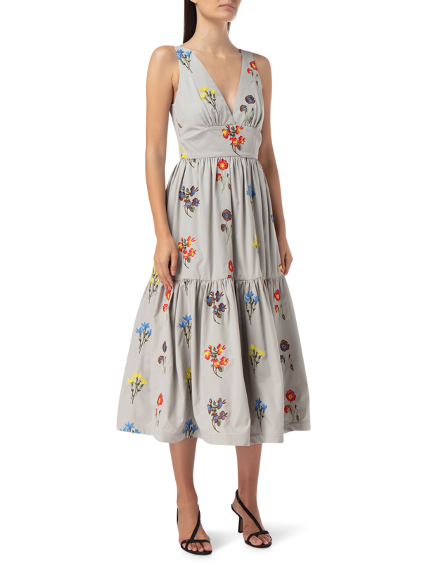 DOROTEA EMBROIDERED MIDI DRESS