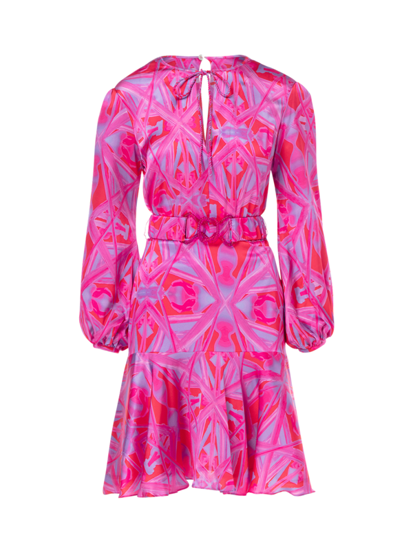 FIORENZA KALEIDOSCOPE SILK MINI DRESS
