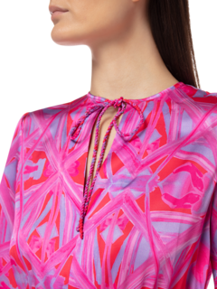 FIORENZA KALEIDOSCOPE SILK MINI DRESS