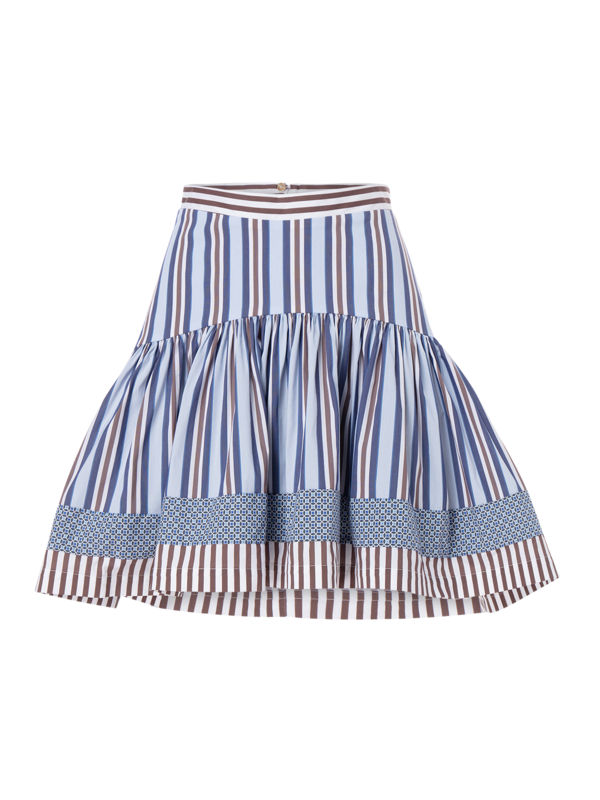 ARYANA STRIPED COTTON MINI SKIRT