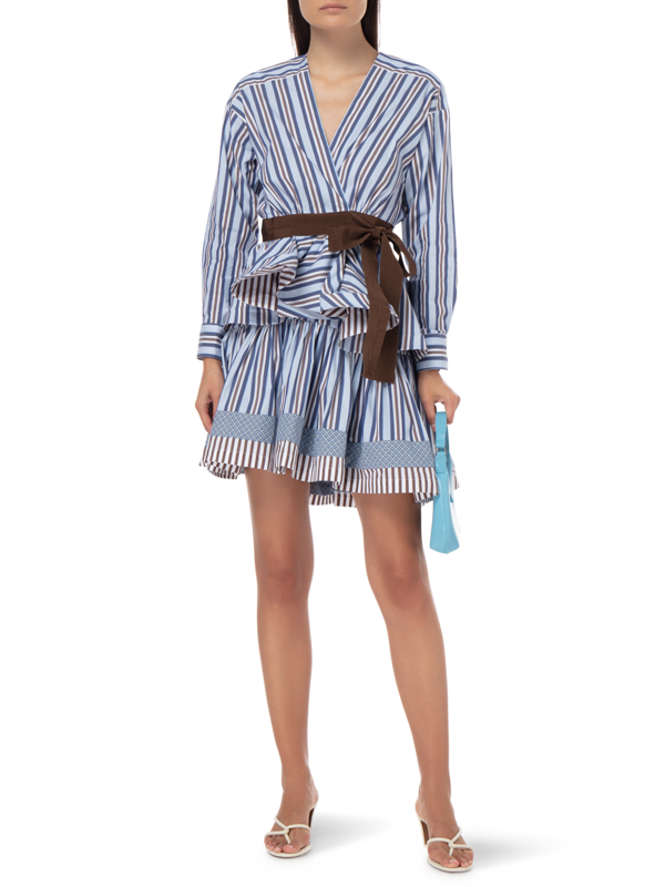 ARYANA STRIPED COTTON MINI SKIRT