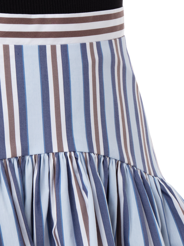 ARYANA STRIPED COTTON MINI SKIRT
