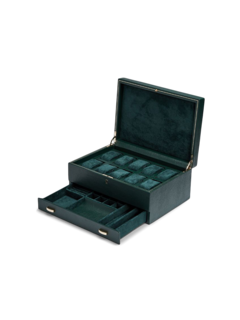 British Racing 10 PC Watch Box w/ Drawer Green