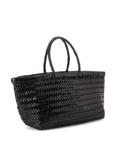 حقيبة حمل تريبل جامب صغيرة منسوجة من الجلد