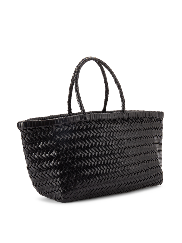 حقيبة حمل تريبل جامب صغيرة منسوجة من الجلد