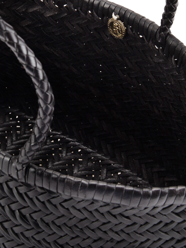 حقيبة حمل تريبل جامب صغيرة منسوجة من الجلد