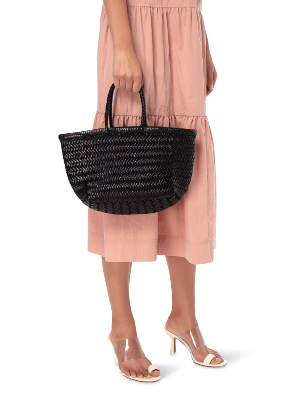 حقيبة حمل تريبل جامب صغيرة منسوجة من الجلد