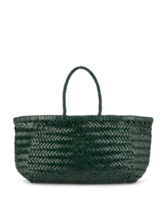 TRIPLE JUMP SMALL WOVEN LEATHER TOTE BAG