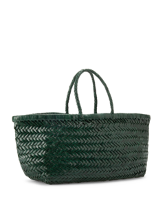 TRIPLE JUMP SMALL WOVEN LEATHER TOTE BAG