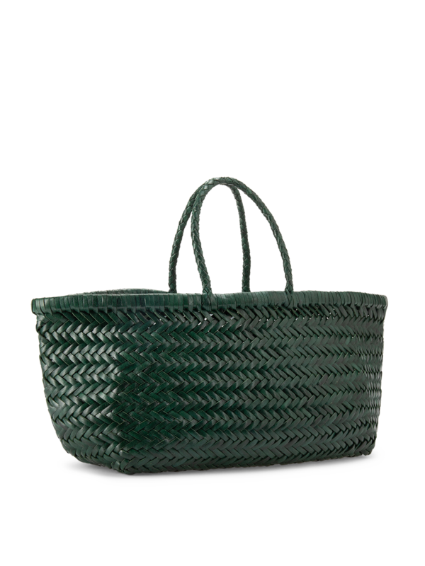 TRIPLE JUMP SMALL WOVEN LEATHER TOTE BAG