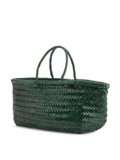 TRIPLE JUMP SMALL WOVEN LEATHER TOTE BAG