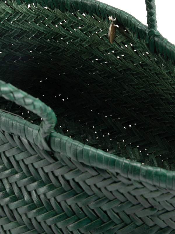 TRIPLE JUMP SMALL WOVEN LEATHER TOTE BAG